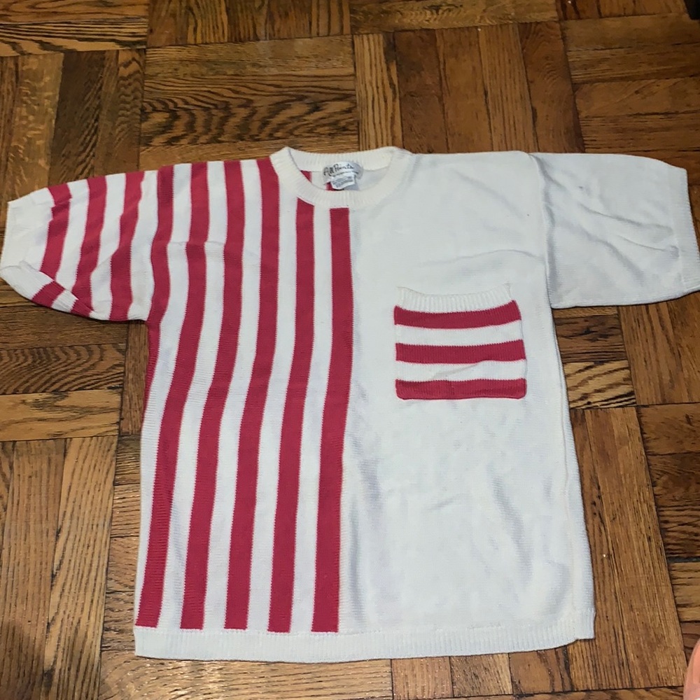 Pink and white sweatshirt